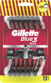 Jednorazowe maszynki do golenia dla mężczyzn Gillette Blue3 Plus Nitro Masz Red 12 szt (8700216148146)