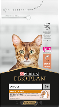 Сухий корм для дорослих котів Purina Pro Plan Adult 1+ Derma Care для підтримки здоров'я шкіри та краси шерсті з лососем 1.5 кг (DLKPUIKAS0020)