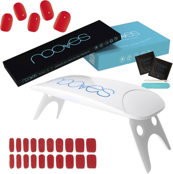 Лампа для нігтів Nooves + Manicure Set Nooves Premium Red 5 шт (8436613950852)