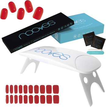 Lampa do paznokci Nooves + Manicure Set Nooves Premium Red 5 szt (8436613950852)