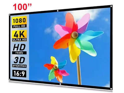 Экран для проектора 100 " дюймов SOFT LIGHT 16:9 настенный портативный Стрейчевая ткань белая матовая В комплекте крепление для дома и улицы