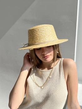 Соломенная шляпа канотье золото сердце D.Hats