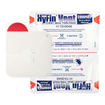 Пластир оклюзійний North American Rescue HyFin Vent Compact Chest Seal Twin Pack (2 шт. в комплекті) Multi (10-0042)