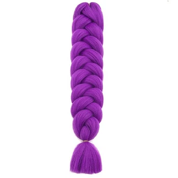 Канекалон Jumbo Braid однотонний довгий метровий бузковий сливовий коса довжина 100 см Вага 165 грам Термостійкий Purple3/100