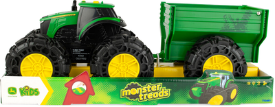 Іграшковий трактор Tomy John Deere Monster Treads з причепом і великими колесами (0036881473534)