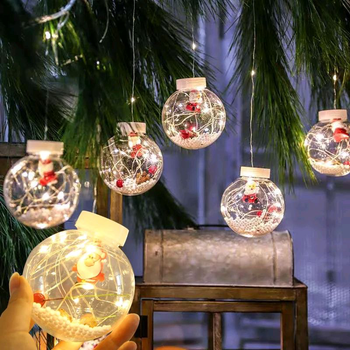 Светодиодная гирлянда-штора LAMP-BALL Дед Мороз, 10 больших шаров
