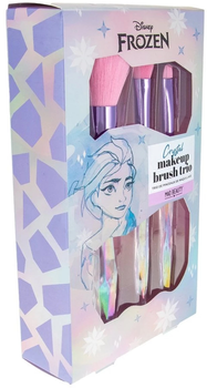 Набір пензлів для макіяжу Mad Beauty Crystal Makeup Brush Trio Frozen 3 шт (5060895837018)