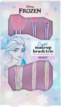 Набір пензлів для макіяжу Mad Beauty Crystal Makeup Brush Trio Frozen 3 шт (5060895837018)