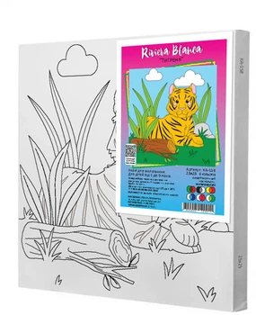 Картина по контурам Riviera Blanca Тигрёнок 25x25 см (КА-158) (4829905120011)
