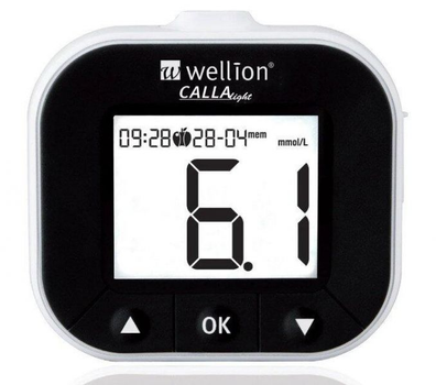 Глюкометр Wellion Calla Light система для виміру рівня цукру в крові безкодова (набор) White