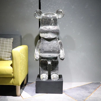Фигурка Bearbrick Серебряного Цвета На Подставке Supreme 155 См. Дизайнерская Игрушка Беарбрик. Фигурка (361336)