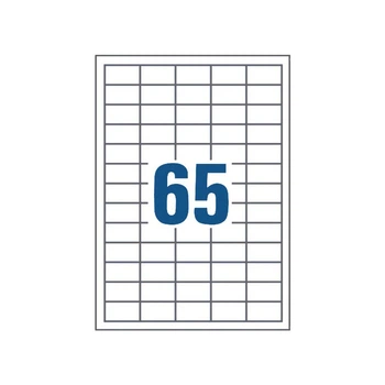 UKRMARK A4-65-W1-50, 65 этикеток на листе А4, 38,1мм х 21,2мм, уп.50 листов, этикетки самоклеящиеся
