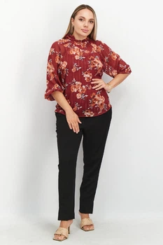 Топ VERO MODA 318458502 S бордовий квіти