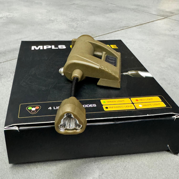 Тактичний ліхтар на шолом Spina LT-09 MPLS Charge, колір Койот, режими: Білий, Червоний, Зелений ІЧ, з батарейкою