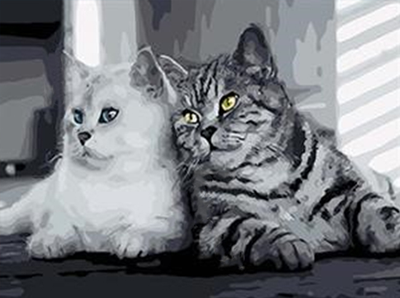Набор Алмазная мозаика вышивка Мечтательные коты Веселые коты на подрамнике полная 5d 40х50