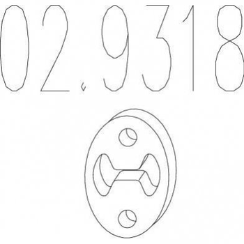 Кріплення MTS вихлопної системи 02.9318 Ford Transit, Fiesta, Fusion, Focus; Honda Civic, Accord, Prelude, HR-V, CR-V, Jazz; Land Rover Freelander; Mitsubishi Space Star; Mazda 2; KIA Rio; Volkswagen Polo 111440160, 1756787704000, 18215671000
