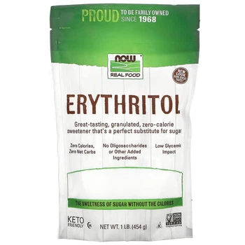Заменитель питания Erythritol, 454 грамм NOW 000288640