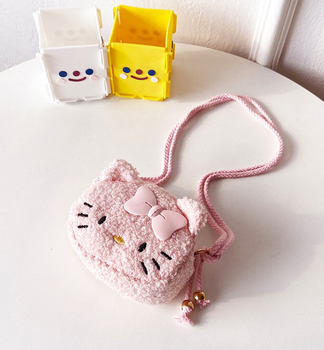 Дитяча м'яка сумка плюшева месенджер через плече для дівчаток Hello Kitty Хеллоу Кітті аніме (Kuromi Sanrio) рожевий (AN)32289