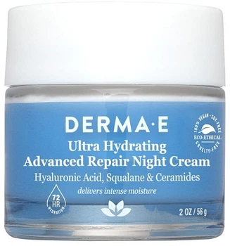 Зволожувальний нічний крем з гіалуроновою кислотою - Derma E Hydrating Night Cream 56g (864573-33126)