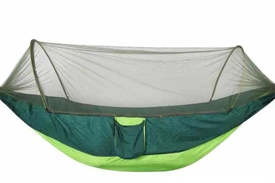 Туристичний підвісний гамак з москітною сіткою Hammock &nbsp;270x140 см Зелений Гамак для відпочинку із захистом від комах