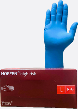 Рукавички латексні підвищеного ризику HOFFEN high risk розмір L 50 штук / пачка