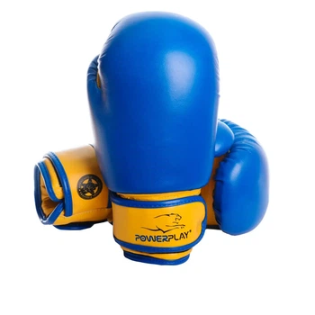 Детские перчатки для бокса Power Play PP 3004, Blue/Yellow - 6 унций