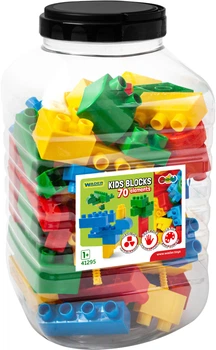 Конструктор Wader Kids Blocks 70 елементів в банці (5900694412958)
