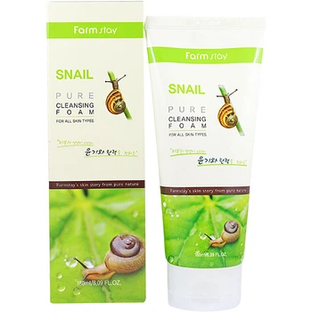 Очищаюча пінка для вмивання з екстрактом равлика FarmStay Snail Pure Cleansing Foam 180 ml