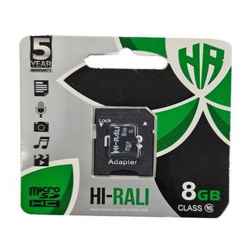 Карта памяти micro-SDHC 8Gb Hi-Rali Class10 + адаптер SD (53678)