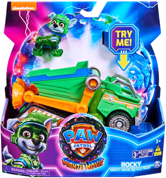 Zestaw Spin Master PAW Patrol The Mighty Movie: Ratunkowy samochód transformer z kierowcą Rocky (6067508)