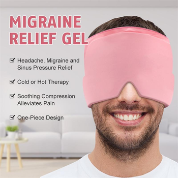 Шапка для облегчения боли от мигрени, с медицинским гелем, холодная и горячая терапия, розовый (HMR-57092)