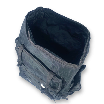 Тактичний рюкзак 50 л, одне відділення на блискавці, додаткові кишені, розмір: 70*35*20 см, чорний