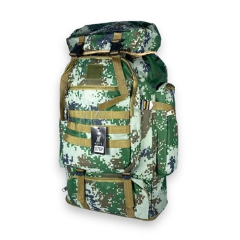 Тактично-туристичний рюкзак, 56 л, з розширенням, один відділ, розмір: 70(80)*35*20 см, зелений піксель