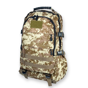 Тактичний рюкзак, 40 л, два відділи, два фронтальні кармани, розмір: 50*40*20 см, коричневий піксель