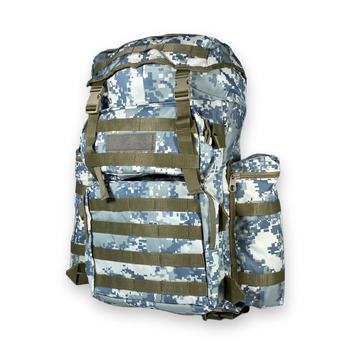 Туристичний, тактичний рюкзак, одне відділення, бокові кишені, система Molle, розмір: 65*35*20 см, піксель