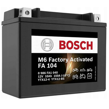 Мото аккумулятор FA 104 10Ач 180А "+" слева BOSCH, 0986FA1040