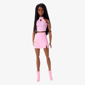Кукла Барби коллекционная Темнокожая с афрокосичками Barbie Signature Looks Modern Y2K Fashion, Long Black Hair with Braids #21 (HRM13)