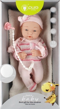 Lalka bobas Pure Baby z kocem i smoczkiem 25 cm (5904335886818)