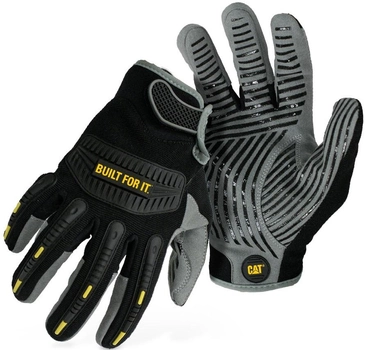 Захисні рукавички CAT palm impaCT синтетична шкіра з силіконовими вставками 2XL чорні (4895171750153)