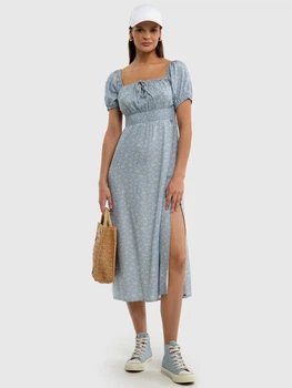 Sukienka midi letnia damska Big Star Soti L Błękitna (5900714728632)