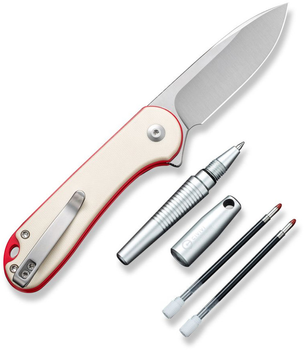 Комплект ніж складаний, ручка Civivi StellarQuill Pen & Button Lock Elementum II Knife Combo Gift Pack C23049