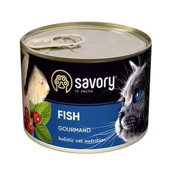 Влажный корм для кошек Savory Cat Can Adult Fish паштет с рыбой 200 г (MLZ8635)