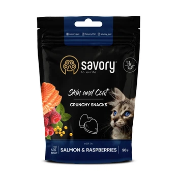 Лакомства для кошек Savory Coat and Skin, с лососем с малиной, 50 г
