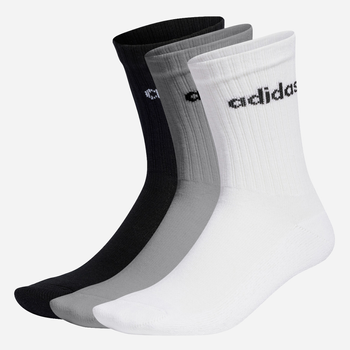 Набір чоловічих шкарпеток високих бавовняних Adidas C LIN CREW 3P IC1302 46-48 3 пари Сірий/Білий/Чорний (4066746467275)