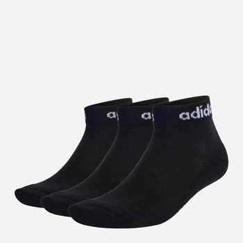 Набір чоловічих шкарпеток коротких бавовняних Adidas Think Linear Ankle 3P IC1305 40-42 3 пари Чорний (4066746416426)