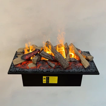 Электрокамин паровой Dimplex Opti-Myst Cassette 750 P SS с настоящим 3D эффектом пламени и звуком (подключение к воде, с дровами), размер 726x390x356