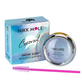 Фиксатор для бровей Nikk Mole Кокос 15 г в комплекте со щеточкой 1 шт (BS Co15/2)