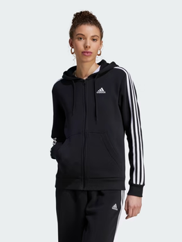 Толстовка на блискавці з капюшоном жіноча Adidas W 3S FL FZ HD HZ5743 M-Short Чорна (4066761140573)