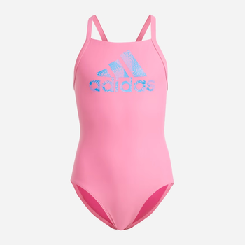 Дитячий суцільний купальник для дівчинки Adidas Big Logo Suit IA5416 128 см Рожевий (4066761010180)