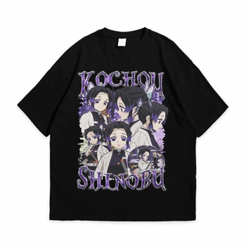 Футболка з принтом Аніме Demon Slayer Kochou Shinobu 3XL Чорний Ф Ан022-Ч 3XL